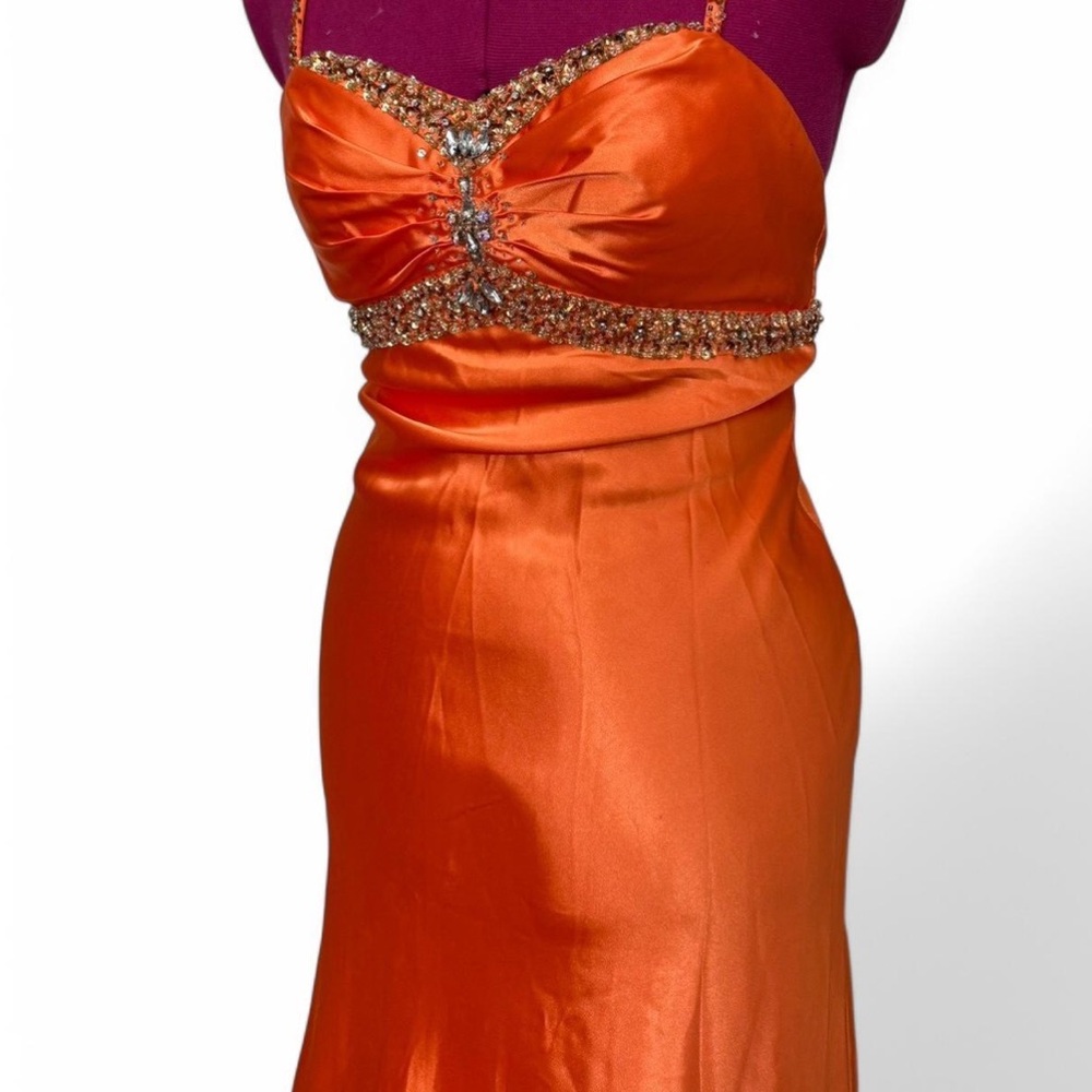 Orange Rhinstone Formal Dress - Picture 3 of 6